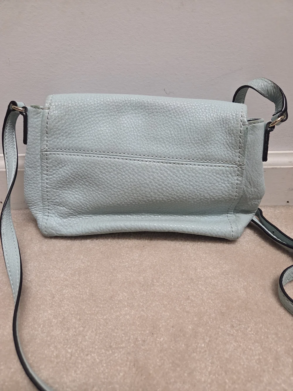 Kate Spade Pebbled Leather Crossbody Bag and Card Case in Light Blue